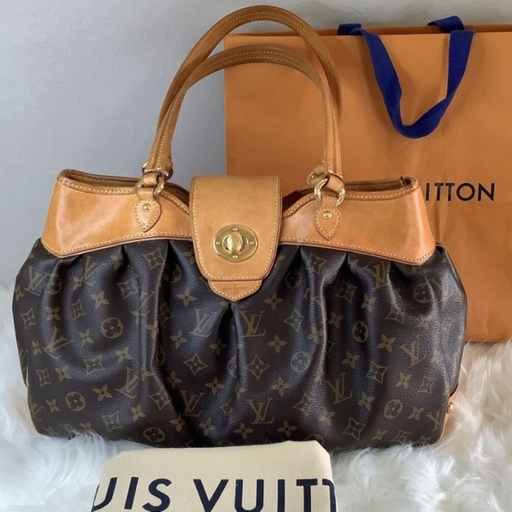 Louis Vuitton Brown Tan Monogram Shoulder Bag